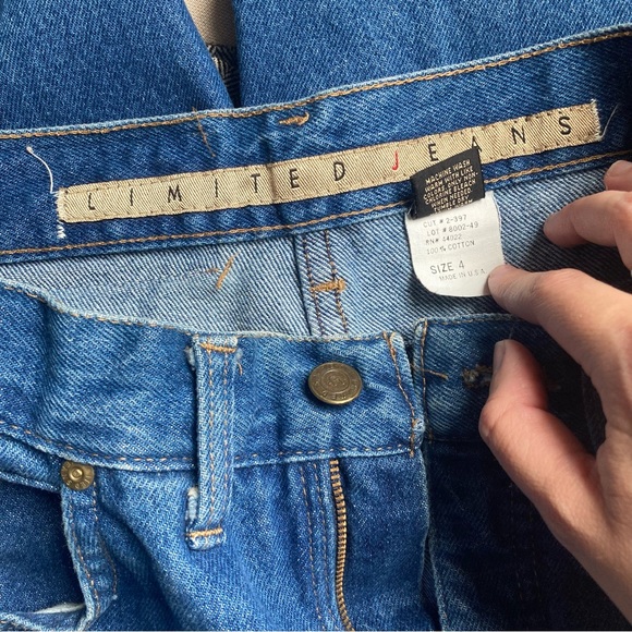 Vintage Limited Jeans High Rise Wide Leg Cropped Straight Denim Jeans size 4 - Picture 6 of 6